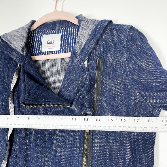 CAbi Women's Adventure Anorak Long Jacket Blue Zip Front Hooded #5100 Size‎ XS - Picture 5 of 7